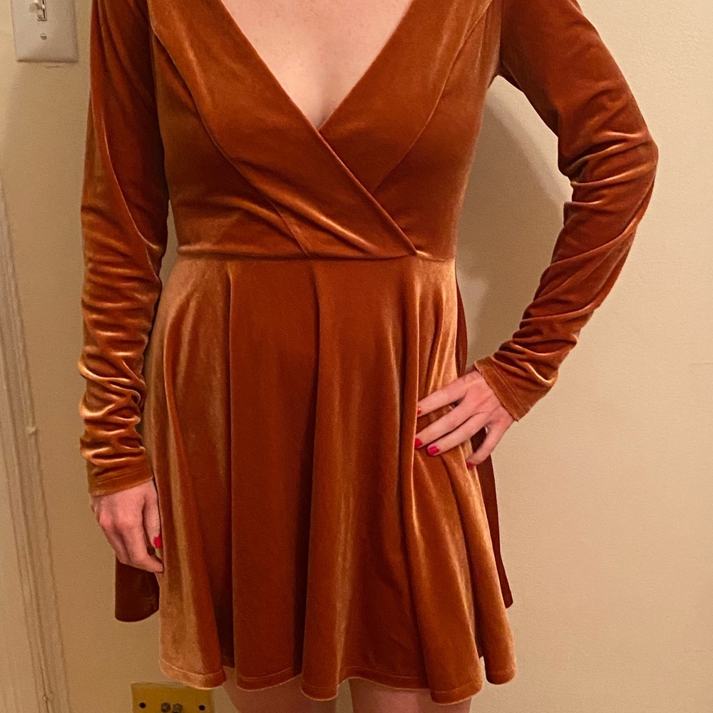 Long sleeve velvet dress from Kimchi Blue